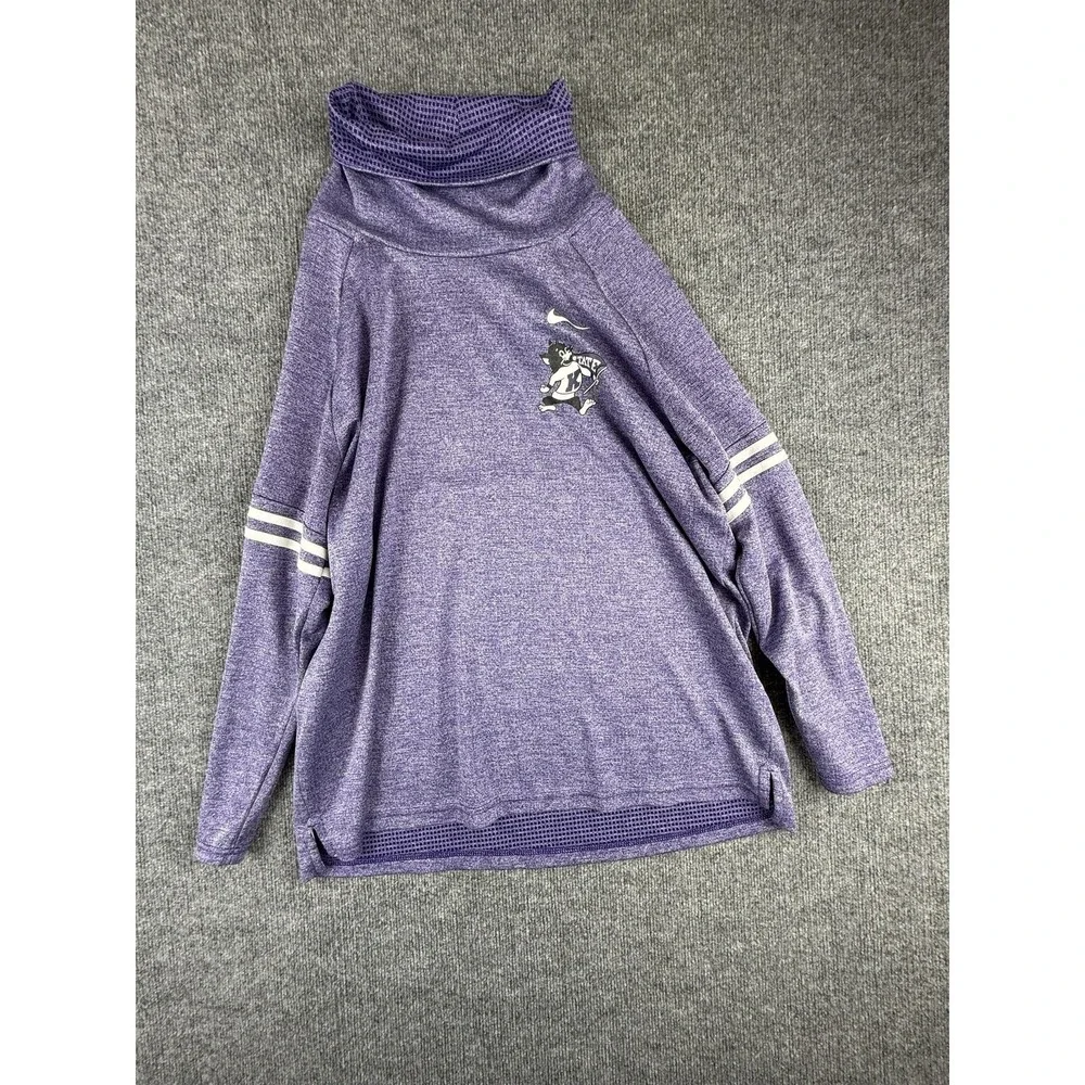 Kansas State Wildcats Sweatshirt‎ Womens 2XL Purple NCAA Football Nike Cowl Neck